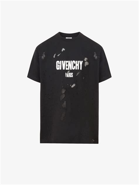 givenchy destroyed logo t-shirt|GIVENCHY PARIS destroyed oversized t.